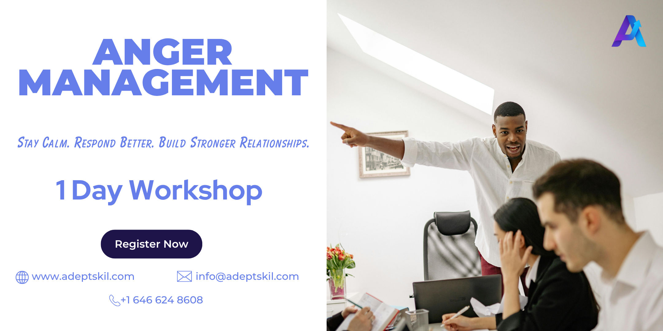 Professional facilitator guiding anger management workshop